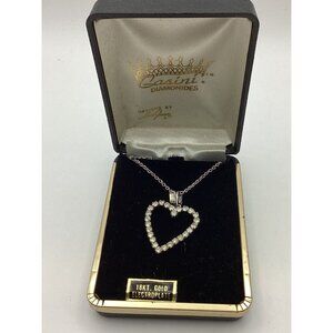 1970s 18KT GE Casini Diamonides Heart Necklace Designed by Lois Jean
